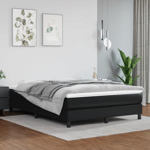 VidaXL Boxspring met matras kunstleer zwart 140x190 cm