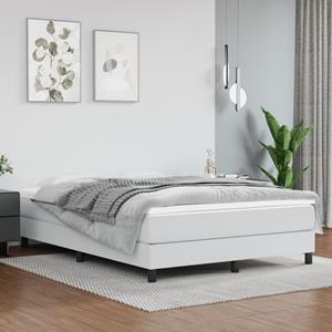 VidaXL Boxspring met matras kunstleer wit 140x190 cm