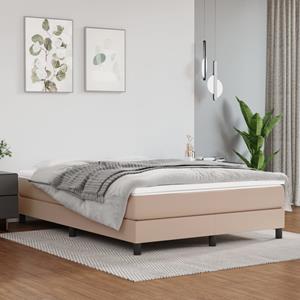 VidaXL Boxspring met matras kunstleer cappuccinokleurig 140x190 cm