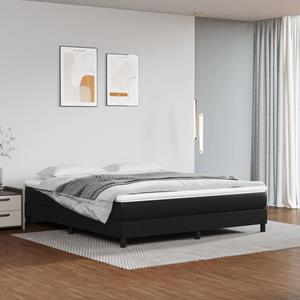 VidaXL Boxspring met matras kunstleer zwart 160x200 cm