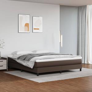 VidaXL Boxspring met matras kunstleer bruin 160x200 cm