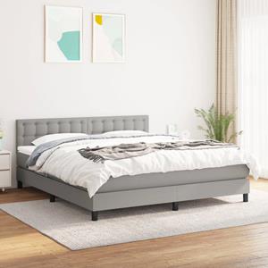 VidaXL Boxspring met matras stof lichtgrijs 160x200 cm