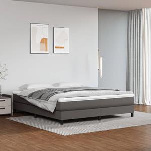 VidaXL Boxspring met matras kunstleer grijs 160x200 cm