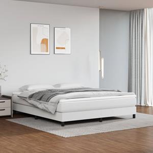 VidaXL Boxspring met matras kunstleer wit 180x200 cm