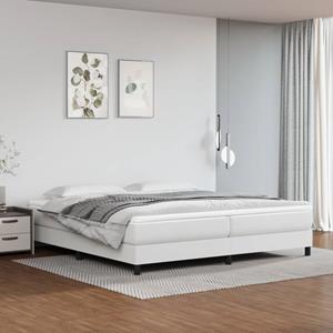 VidaXL Boxspring met matras kunstleer wit 200x200 cm