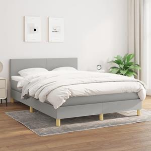 VidaXL Boxspring met matras stof lichtgrijs 140x200 cm