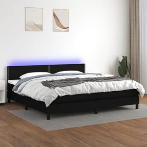 VidaXL Boxspring met matras en LED stof zwart 200x200 cm