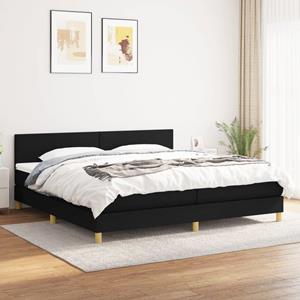 VidaXL Boxspring met matras stof zwart 200x200 cm