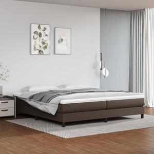 VidaXL Boxspring met matras kunstleer bruin 200x200 cm