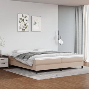 VidaXL Boxspring met matras kunstleer cappuccinokleurig 200x200 cm