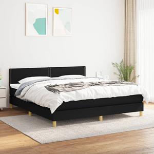 VidaXL Boxspring met matras stof zwart 180x200 cm