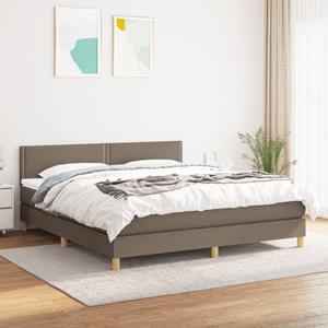 VidaXL Boxspring met matras stof taupe 180x200 cm