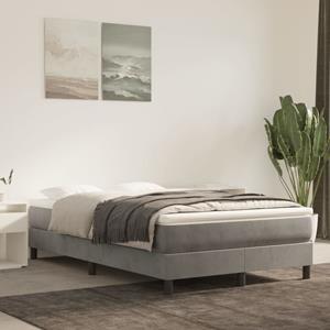 VidaXL Boxspring met matras fluweel lichtgrijs 120x200 cm