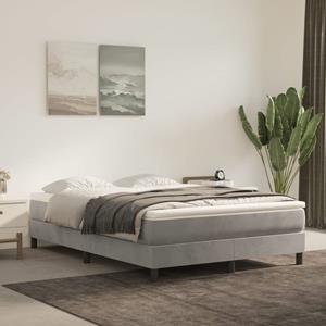 VidaXL Boxspring met matras fluweel lichtgrijs 140x190 cm