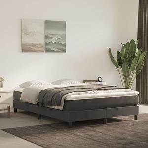 VidaXL Boxspring met matras fluweel donkergrijs 140x190 cm