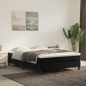 VidaXL Boxspring met matras fluweel zwart 140x190 cm