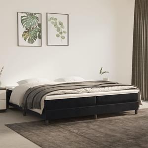 VidaXL Boxspring met matras fluweel zwart 200x200 cm