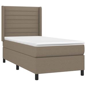 VidaXL Boxspring met matras stof taupe 90x190 cm