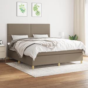 VidaXL Boxspring met matras stof taupe 160x200 cm