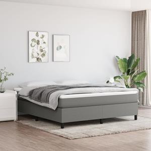 VidaXL Boxspring met matras stof donkergrijs 160x200 cm