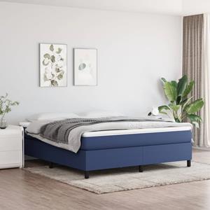 VidaXL Boxspring met matras stof blauw 160x200 cm