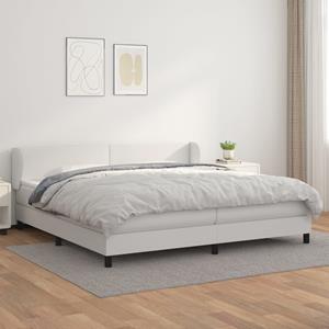 VidaXL Boxspring met matras kunstleer wit 200x200 cm