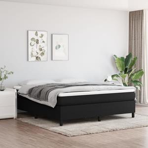 VidaXL Boxspring met matras stof zwart 180x200 cm