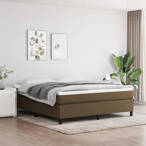 VidaXL Boxspring met matras stof donkerbruin 180x200 cm