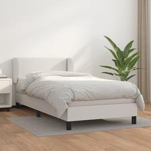 VidaXL Boxspring met matras kunstleer wit 90x190 cm