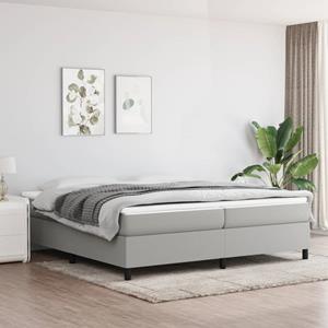 VidaXL Boxspring met matras stof lichtgrijs 200x200 cm