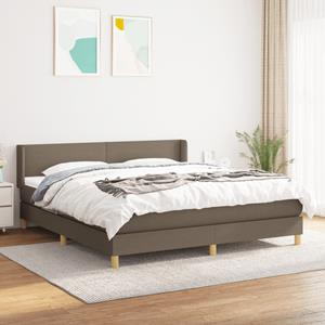 VidaXL Boxspring met matras stof taupe 160x200 cm