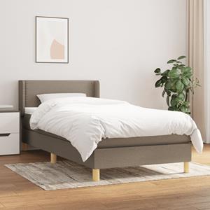 VidaXL Boxspring met matras stof taupe 100x200 cm