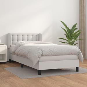 VidaXL Boxspring met matras kunstleer wit 90x190 cm