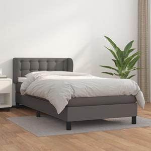 VidaXL Boxspring met matras kunstleer grijs 90x190 cm