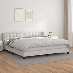 VidaXL Boxspring met matras kunstleer wit 200x200 cm