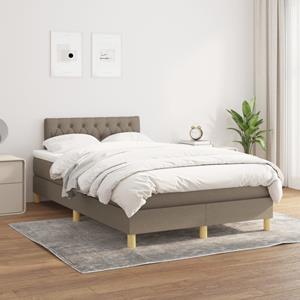 VidaXL Boxspring met matras stof taupe 120x200 cm