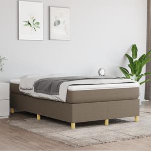 VidaXL Boxspring met matras stof taupe 120x200 cm