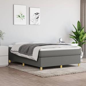 VidaXL Boxspring met matras stof donkergrijs 140x190 cm