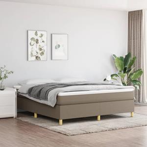 VidaXL Boxspring met matras stof taupe 160x200 cm