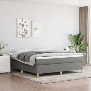 VidaXL Boxspring met matras stof donkergrijs 180x200 cm