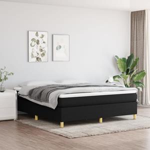 VidaXL Boxspring met matras stof zwart 180x200 cm