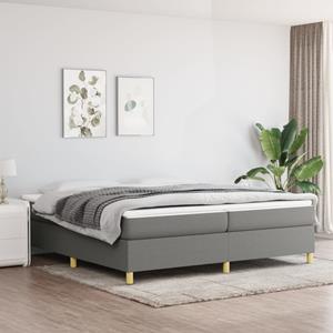 VidaXL Boxspring met matras stof donkergrijs 200x200 cm