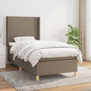 VidaXL Boxspring met matras stof taupe 80x200 cm