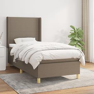 VidaXL Boxspring met matras stof taupe 100x200 cm