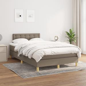 VidaXL Boxspring met matras stof taupe 120x200 cm