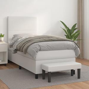 VidaXL Boxspring met matras kunstleer wit 90x190 cm