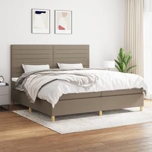 VidaXL Boxspring met matras stof taupe 200x200 cm