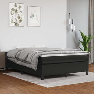 VidaXL Boxspring met matras kunstleer zwart 140x190 cm