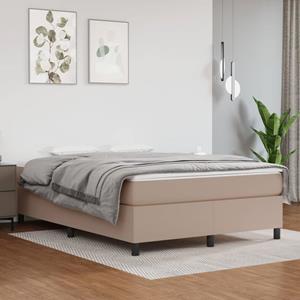 VidaXL Boxspring met matras kunstleer cappuccinokleurig 140x190 cm