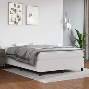 VidaXL Boxspring met matras kunstleer wit 140x200 cm